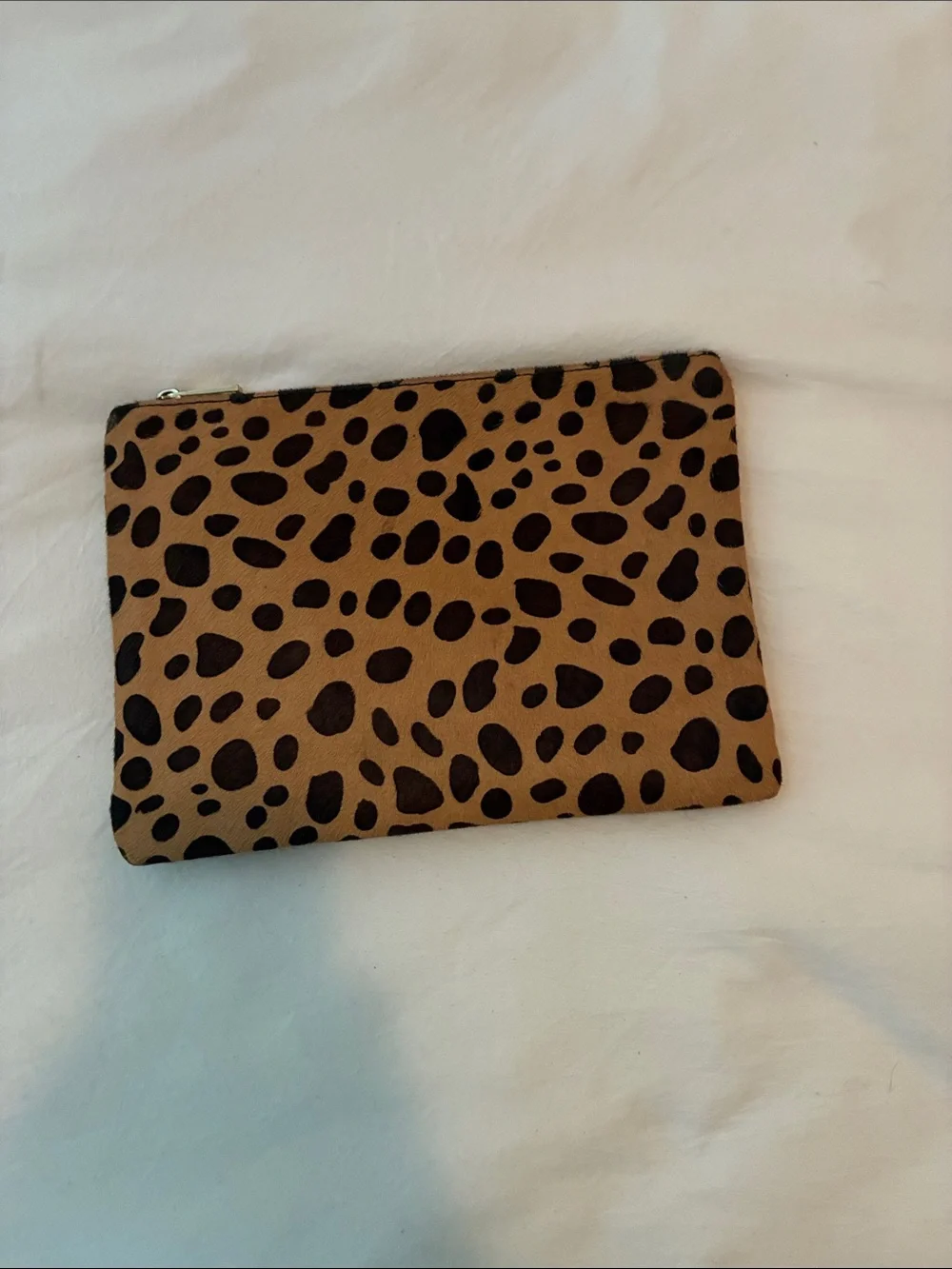 Leopard Print Zip Pouch - Brown and Black